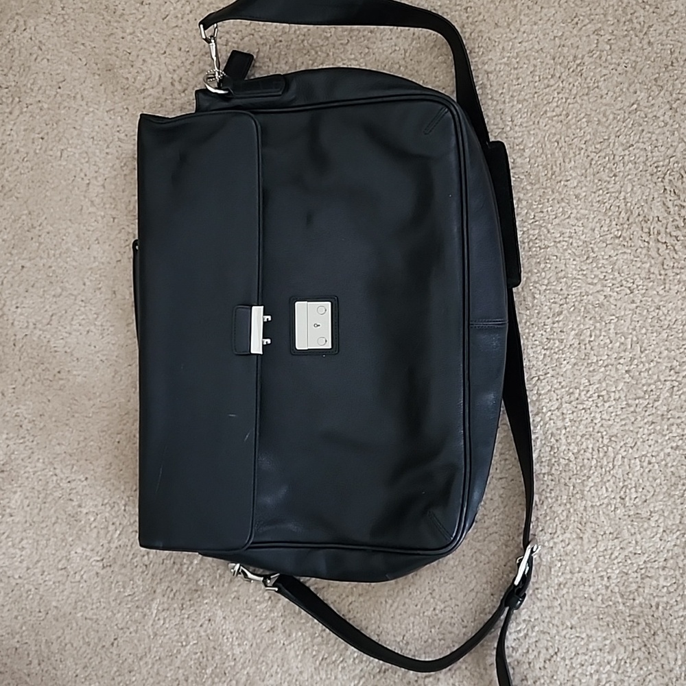Coach M2S 5307 Blk Leather  Attaché w/shoulder strap